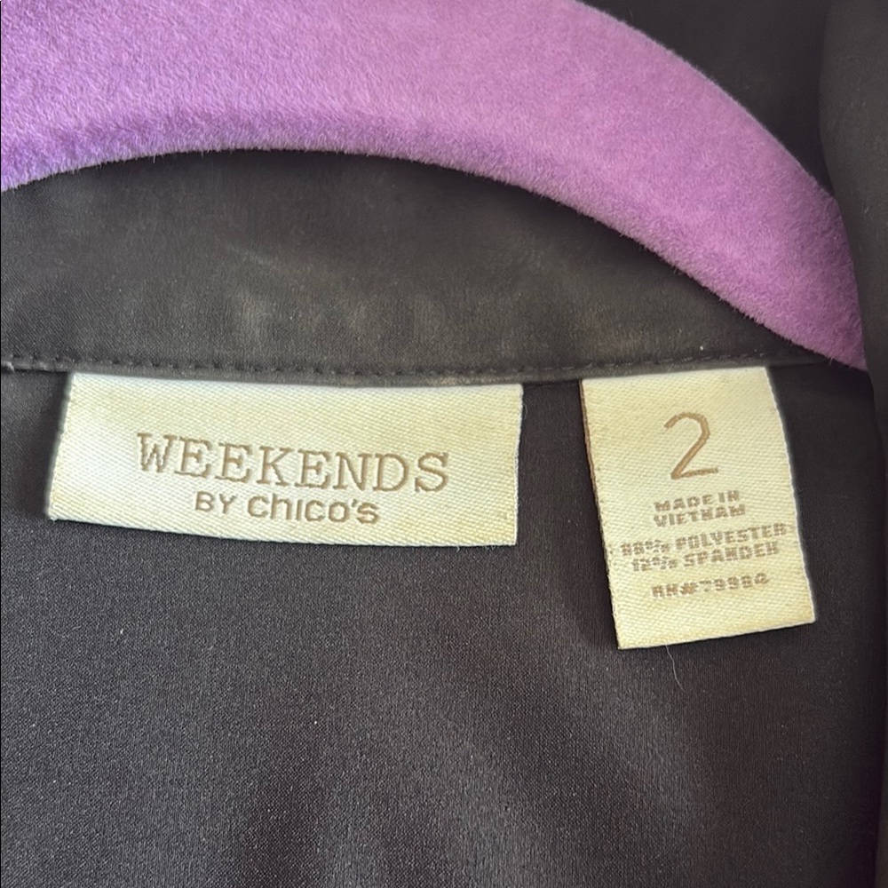 Weekends by Chicos Black Lightweight Athleisure Vest - Size 2.0 - Picture 6 of 10